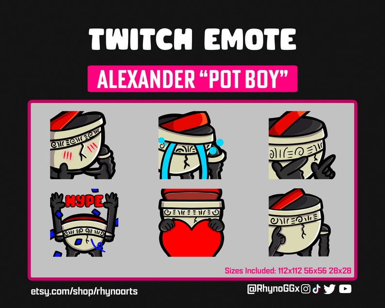 Alexander pot Boy Twitch Emote Pack Elden Ring Etsy