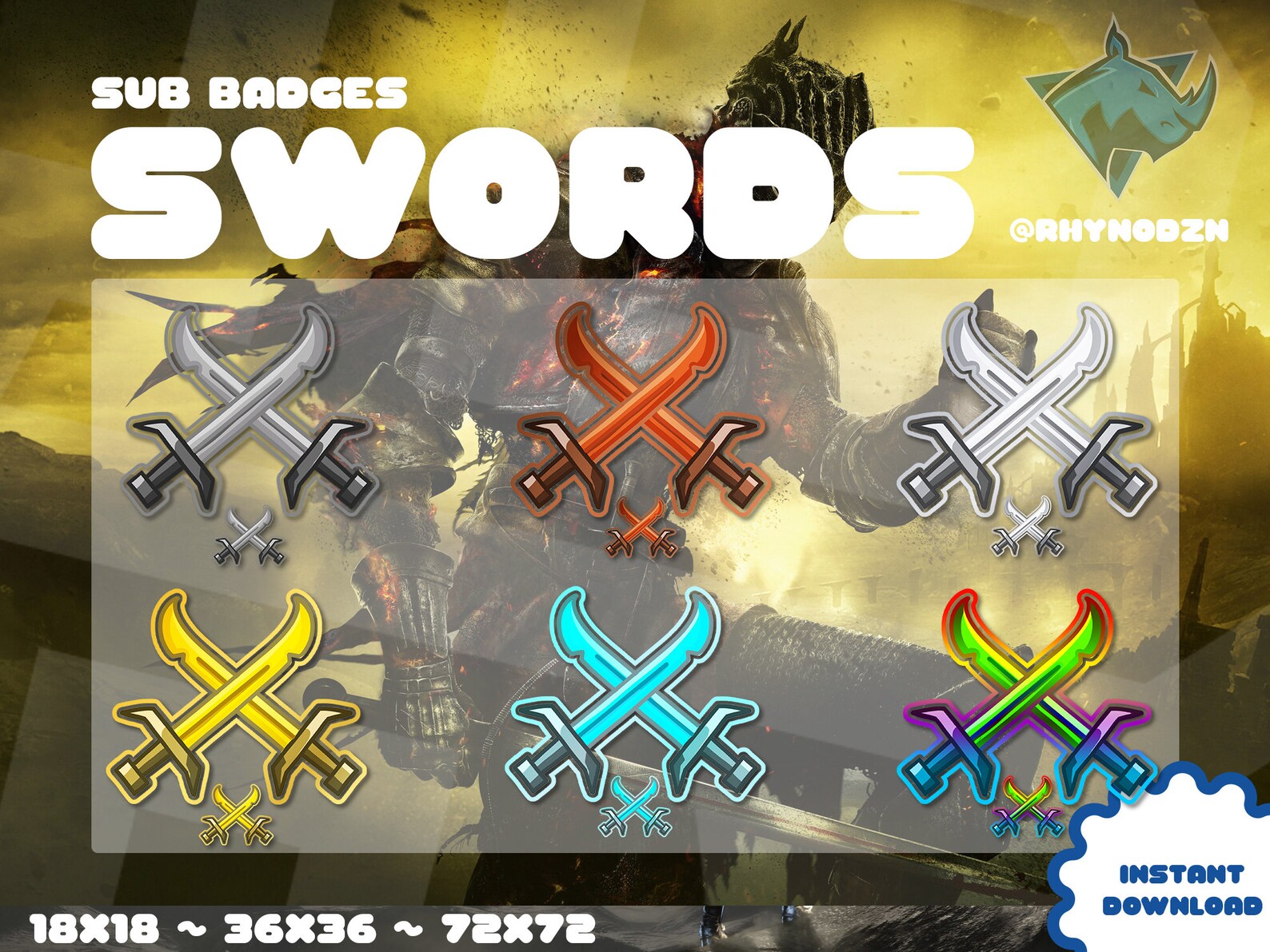 Twitch Sword Sub Badges Hand Drawn - Etsy