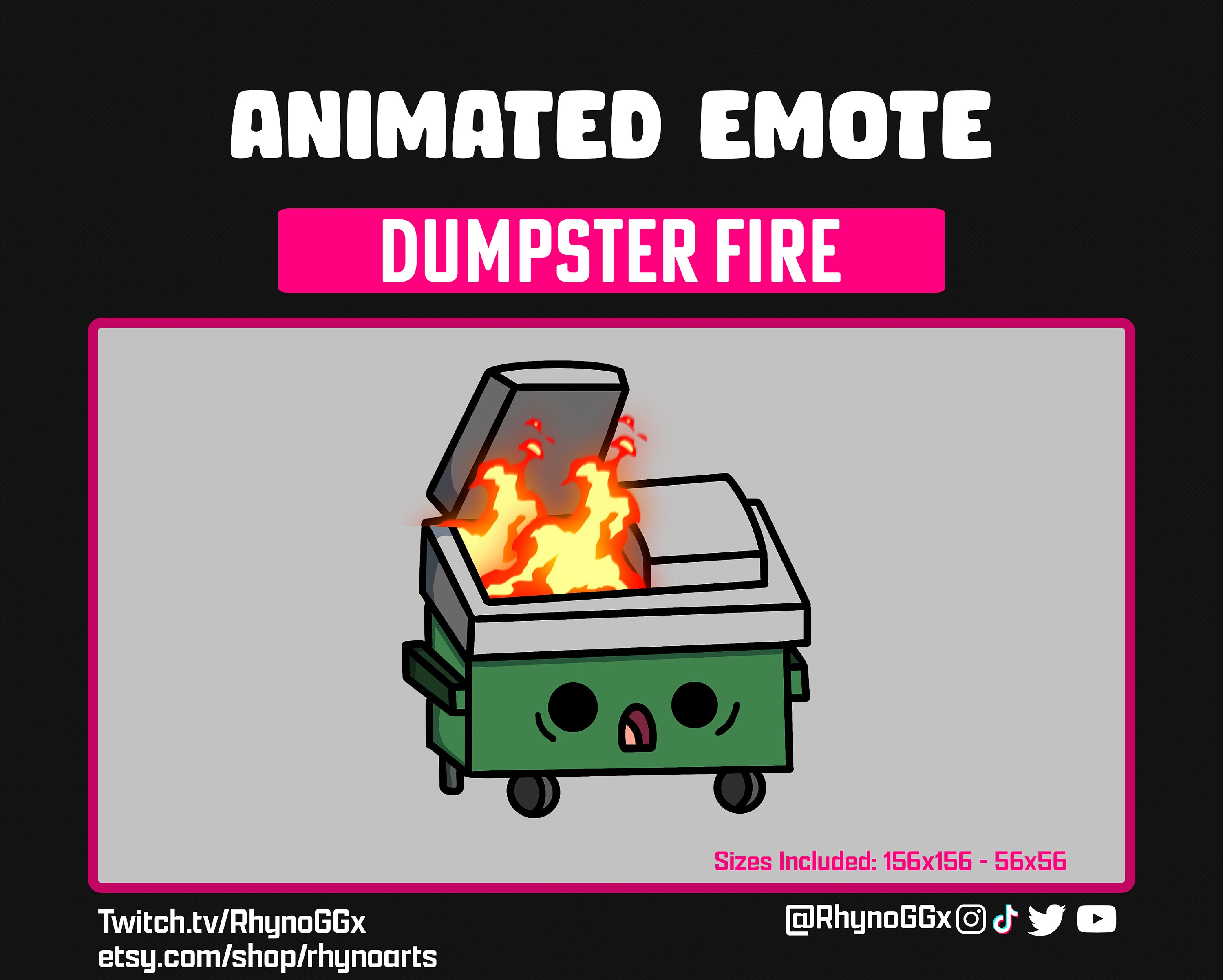 Dumpster Fire Twitch Animated Emote Emotes Animated for Etsy