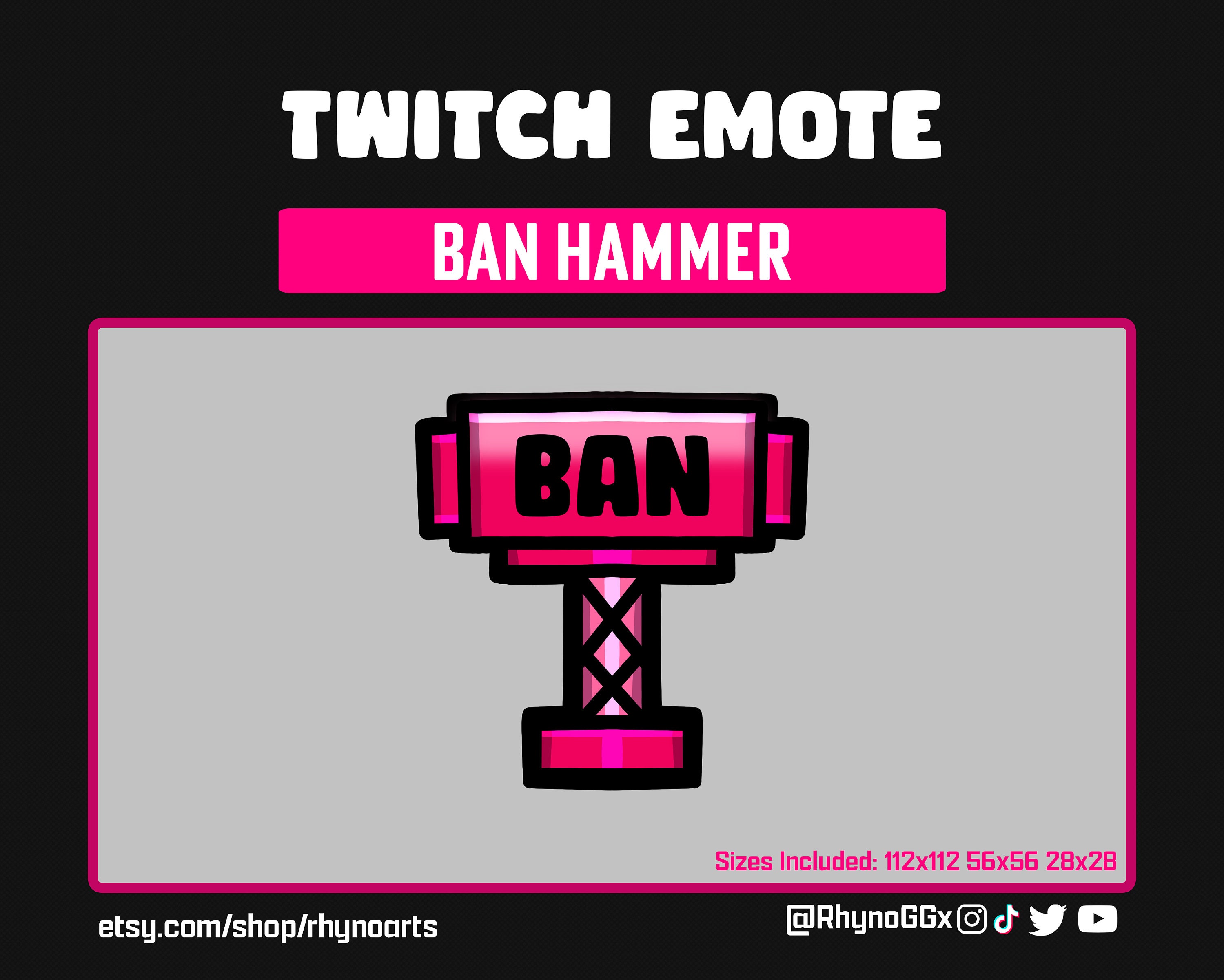 Ban Hammer Twitch Animated Emote Emotes Animated For Etsy