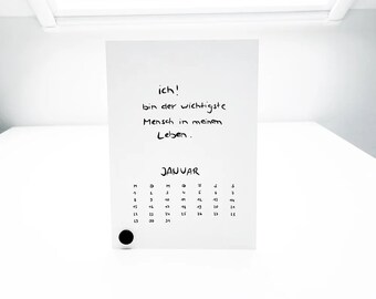 tischkalender 2024 I mit magnetischem kartenhalter I minimalistisch I zeitlos