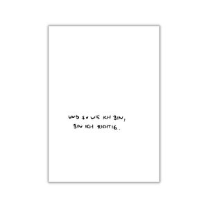 as I am: I am right. I postcard I print I poster
