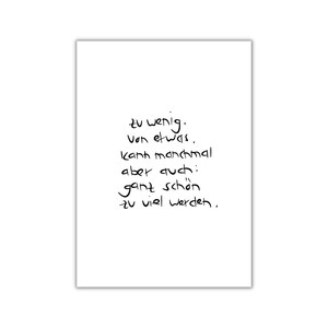 zu wenig von etwas. I postkarte I print I poster
