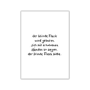 der blinde fleck. I postkarte I print I poster