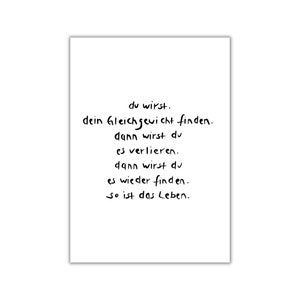 gleichgewicht. I postkarte I print I poster