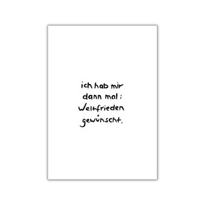 weltfrieden. I postkarte I print I poster
