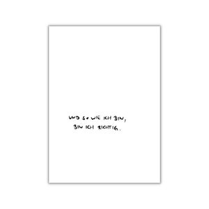 and just as I am: I am right. I postcard I print I poster