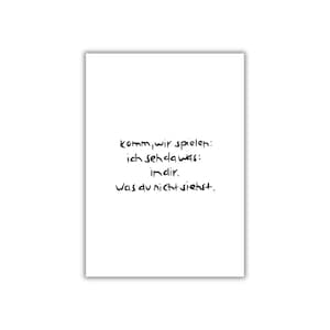ich seh da was: was du nicht siehst. I postkarte I print I poster