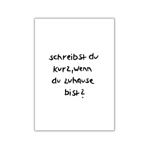 schreibst du kurz? I postkarte I print I poster
