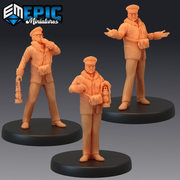 Train Conductor Miniature, High Quality Tabletop RPG 3D Printed (Dungeons and Dragons, Pathfinder and Warhammer)