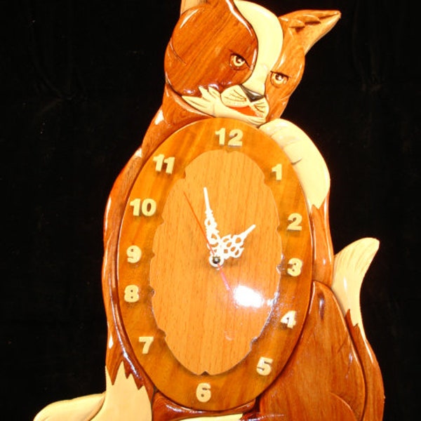 Cat Wall Clock Etsy