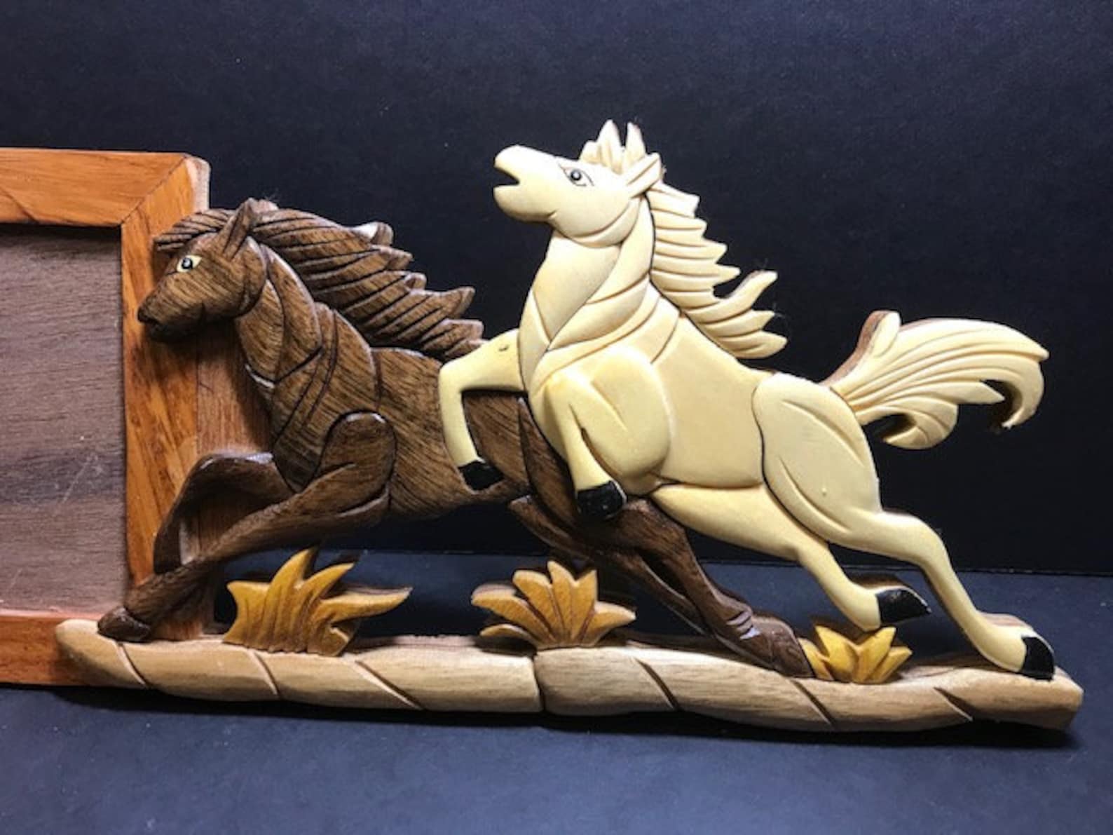 Beautifully Hand Crafted 3 Dimensional Intarsia Wood Art HORSE Etsy