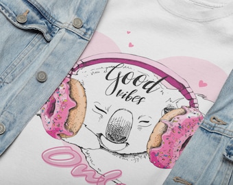 Good Vibes Only T-Shirt, Koala Bear Graphic, Positive Gift