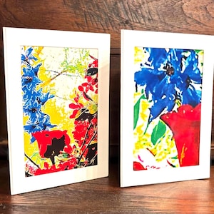 Juego de 12 tarjetas AZULES BRILLANTES Y COLORIDOS