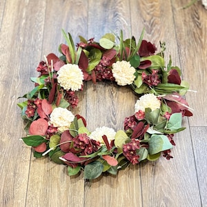 BURGANDY DAHLIA Wreath