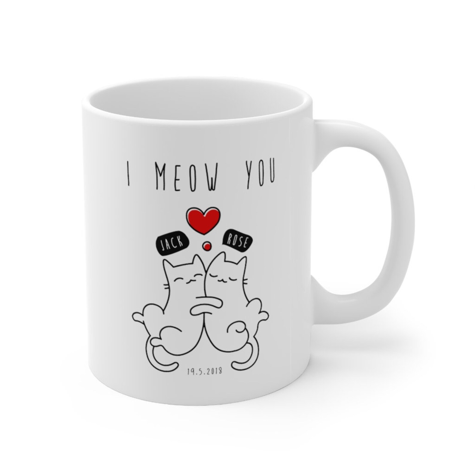 I MEOW YOU mug Gift for her Gift for him Personalized Mug Etsy
