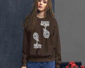 Obscurity~ Double print Artistic Boho Unisex fleece sweatshirt