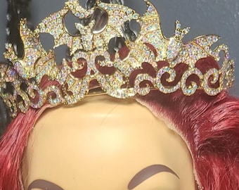 Bat Tiara, Bat Crown, Rhinestone Tiara, Rhinestone Crown, Halloween Tiara, Halloween Crown, Halloween Accessory