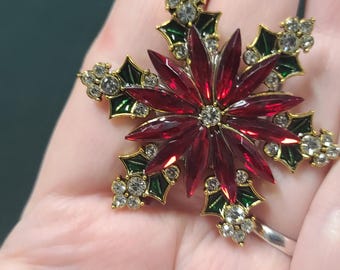 Snowflake Brooch, Snowflake Pin, Christmas Brooch, Christmas Pin, Holiday Brooch, Holiday e