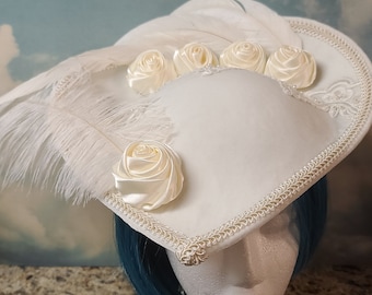 Victorian Wedding Hat, Ivory Hat, Bridal Hat, Bridal Fascinator, Bride Hat, Edwardian Hat, Downton Abbey Hat, White Wedding Hat, White Hat