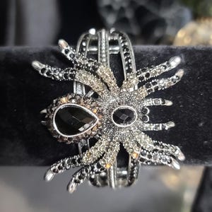 Spider Bracelet, Rhinestone Bracelet, Halloween Bracelet