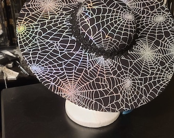Extra Large Spiderweb Hat, Large Brim Hat, Gothic Hat, Halloween Hat, Costume Hat, Goth Hat, Gothic Hat