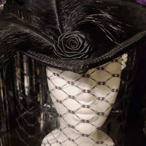 Black Edwardian Formal Hat, Black Victorian Top Hat, Ladies  display picture 3