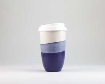 Coffee mug to go with lid - 350 ml - Deep Blue