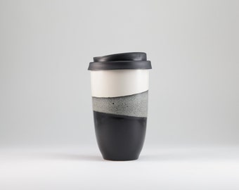 Coffee mug to go with lid - 350 ml - Midnight