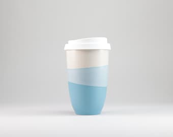 Kaffeebecher to go mit Deckel - 350 ml - Sky Blue