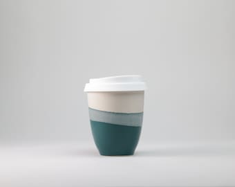 Coffee mug to go with lid - 250 ml - petrol