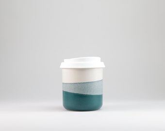 Coffee mug to go with lid - 270 ml - petrol