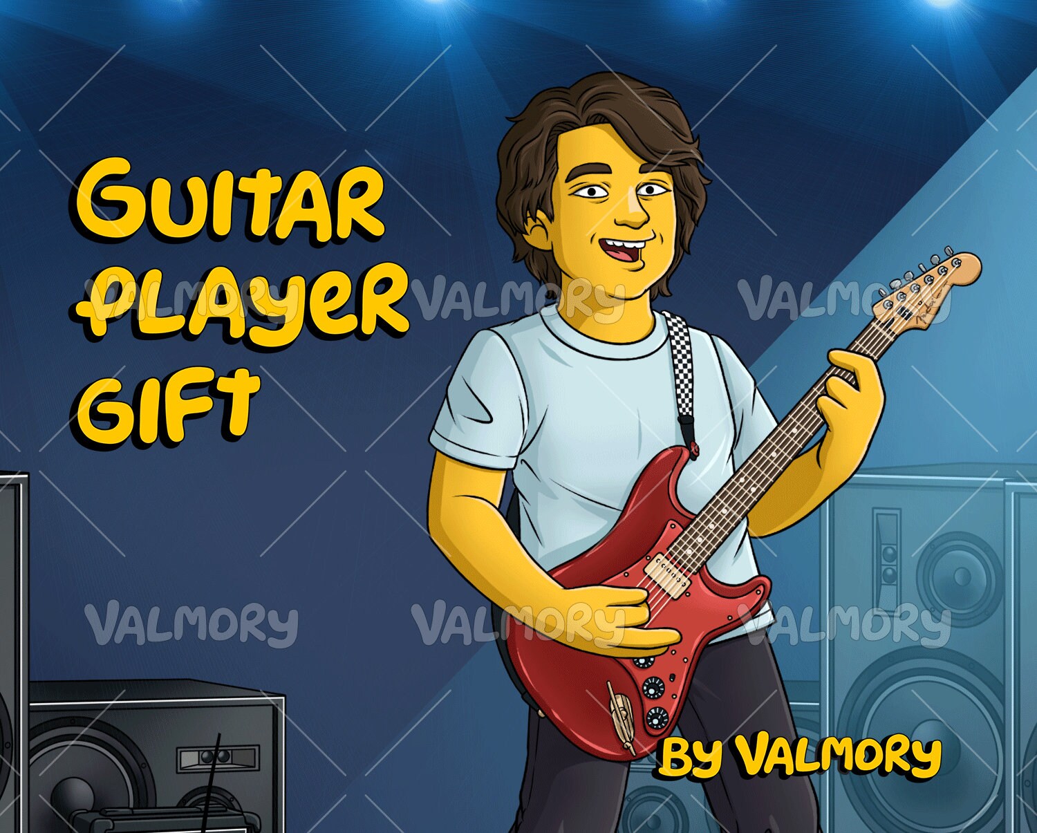 Guitar Player Gifts Custom Cartoon Portrait From Photo - Etsy