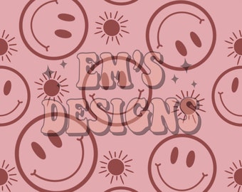 Boho Roze Smiley