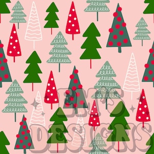 Christmas Tree Doodles Seamless File