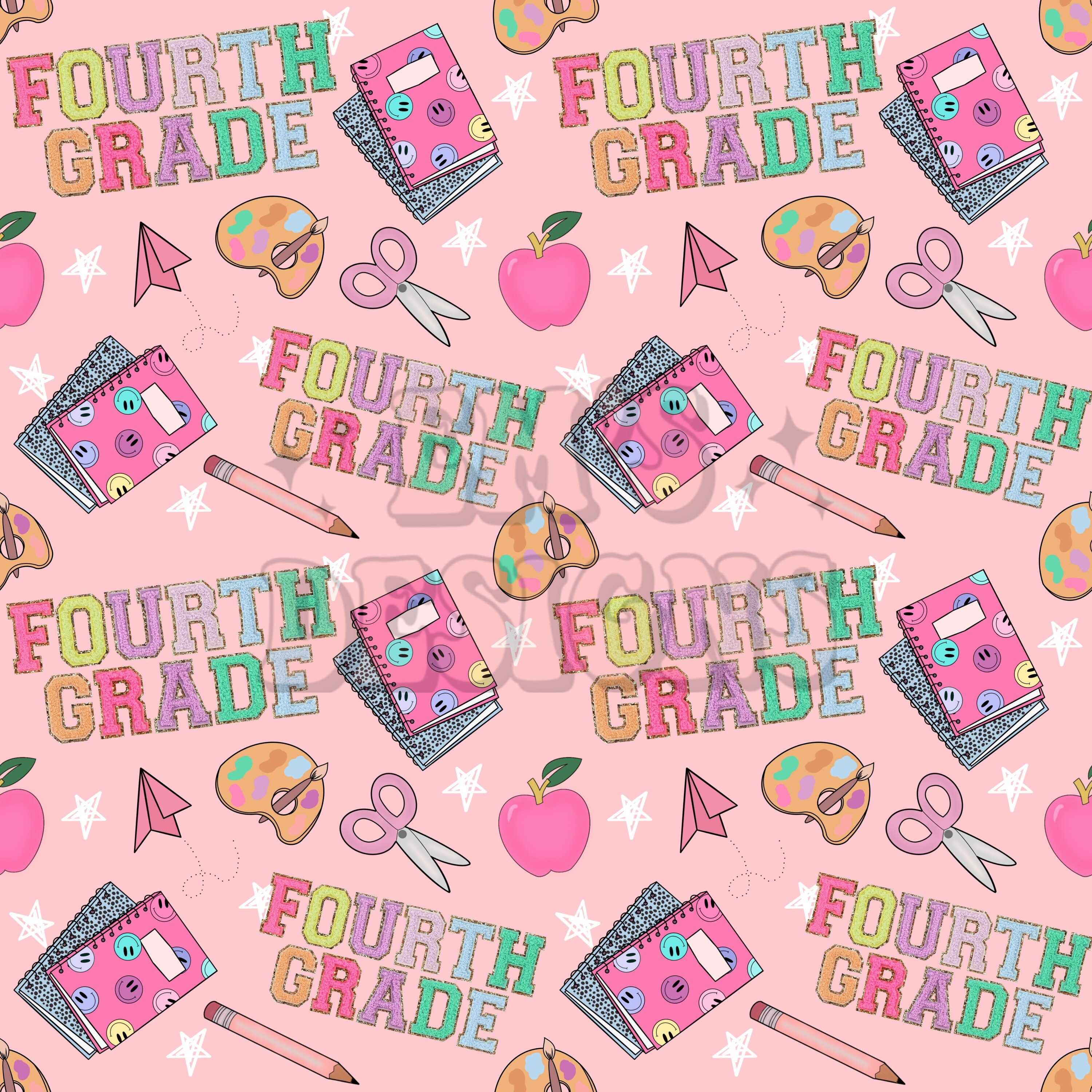 Varsity Letters Fourth Grade Seamless File - Etsy
