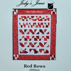 PDF Red Rows, Row by Row quilt, Quick and EASY, PDF121