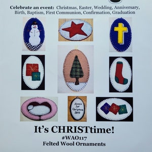 PDF It's CHRISTtime! 8 (Wool) Applique Ornaments, PDF117