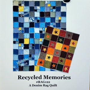 PDF Recycled Memories, Rag Quilt, 14 sizes, PDF122