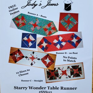 PDF Starry Wonder Table RUNNER, 12 sizes, PDF115