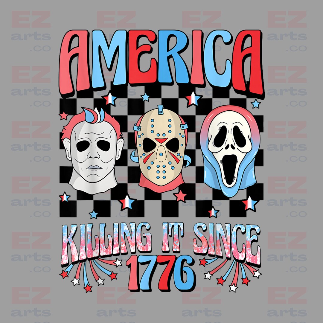Retro 4th of July Png Horror 4th of July Sublimation Design Etsy