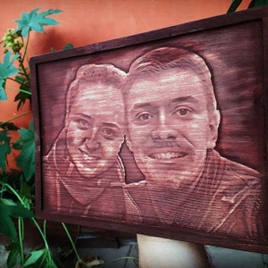 WOOD RELIEF from photo. Portrait sculpture carving engraving natural wood. Original Gift Idea.