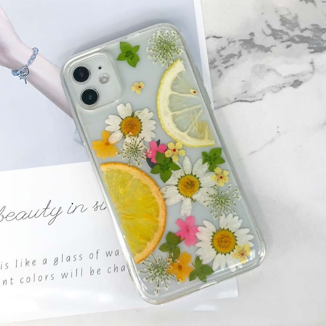 Fruits and Pressed Dried Flower Case iPhone 14 13 12 11 Pro Etsy
