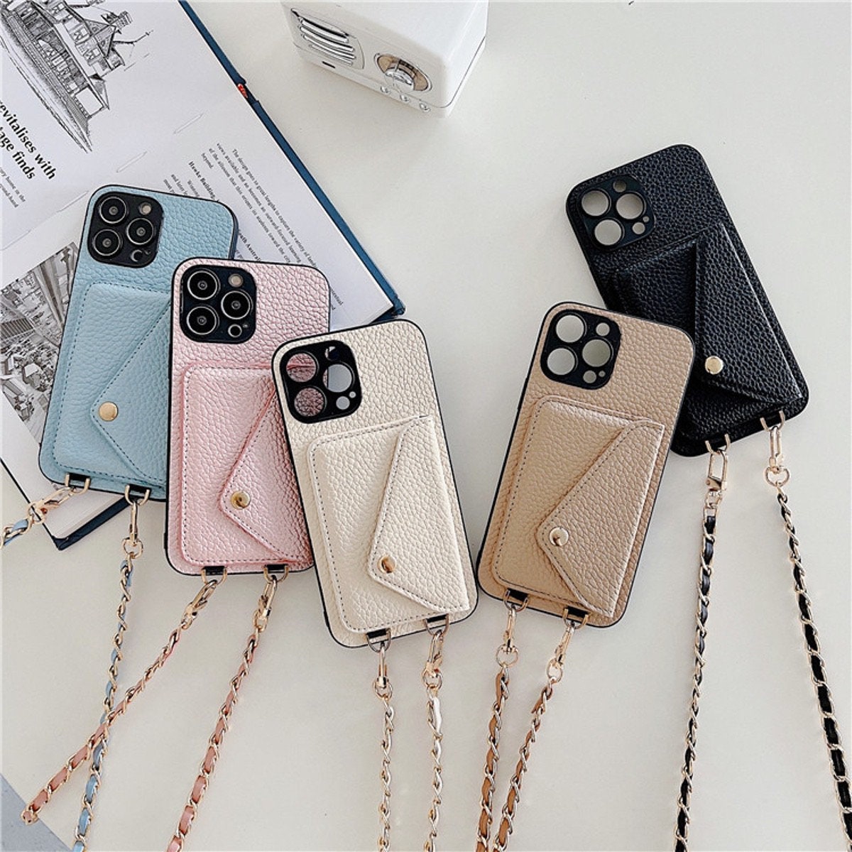 Crossbody Chain Strap Card Wallet Case Cover For iPhone 13 Pro Max 12 11 XS  7 8+