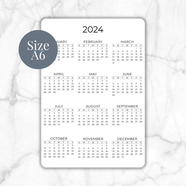 2024 4x6 Calendar Etsy