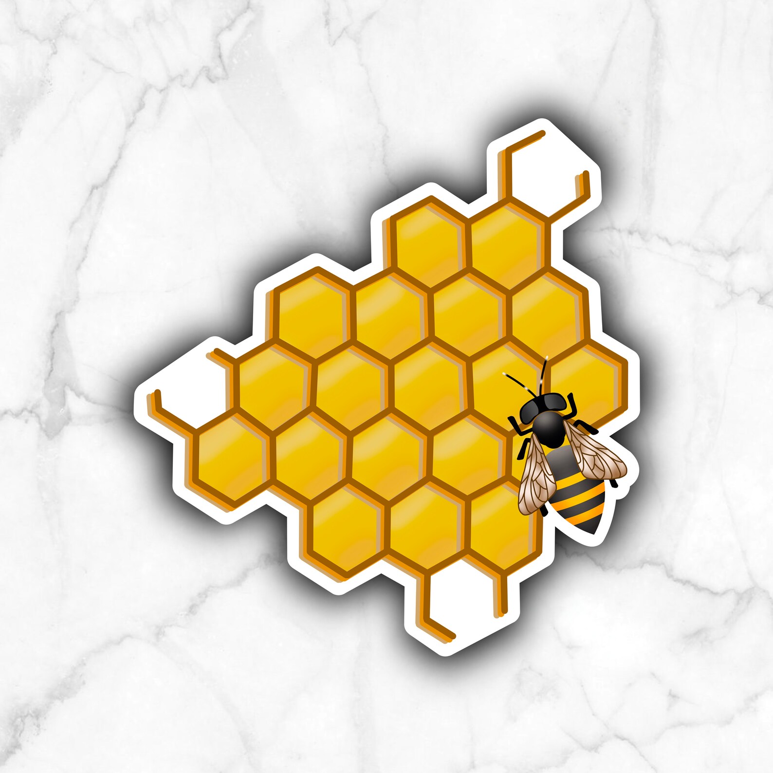 Bee & Honeycomb Vinyl Sticker Minimalist Laptop Notebook - Etsy UK