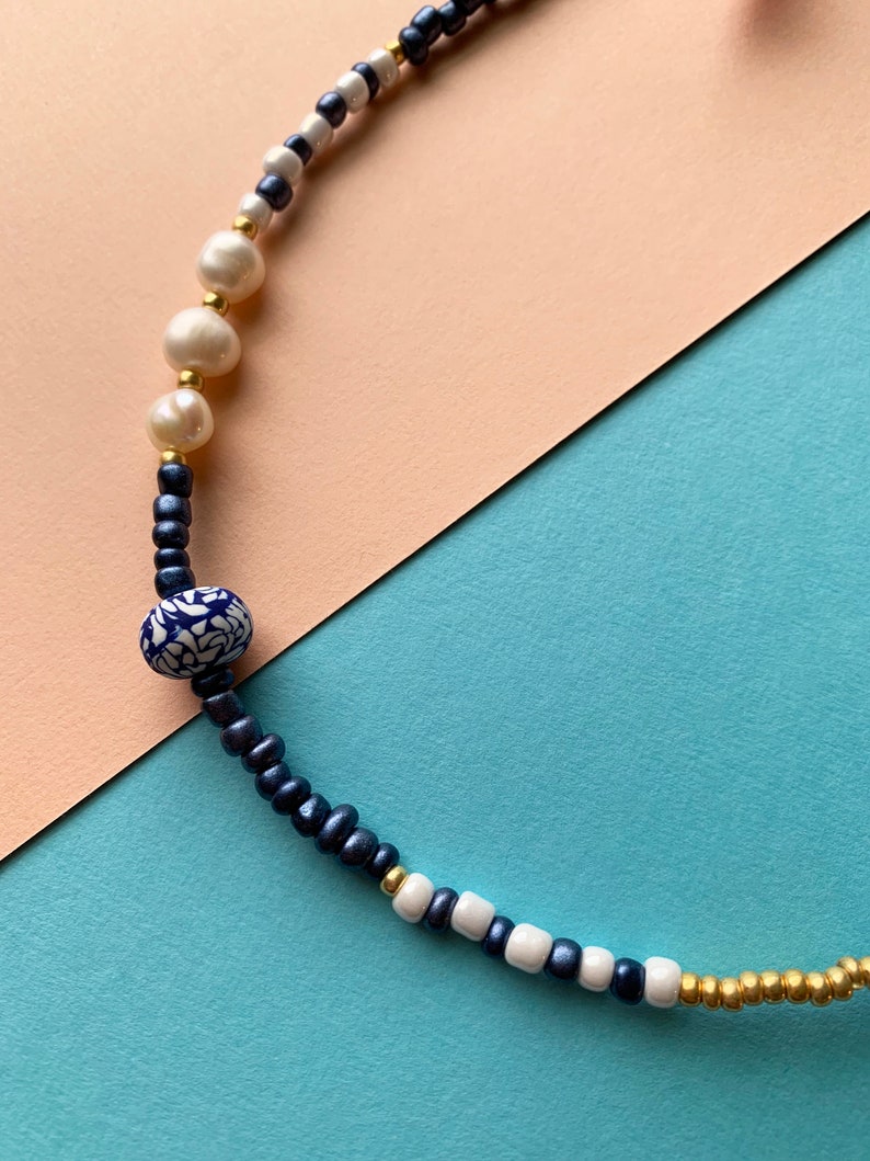 Royal Blue Gift Gift for Her Pearl and Seed Beads Etsy