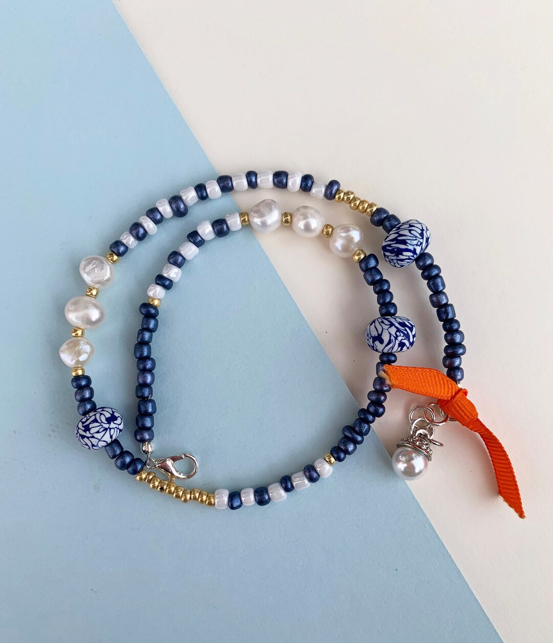 Royal Blue Gift Gift for Her Pearl and Seed Beads Etsy