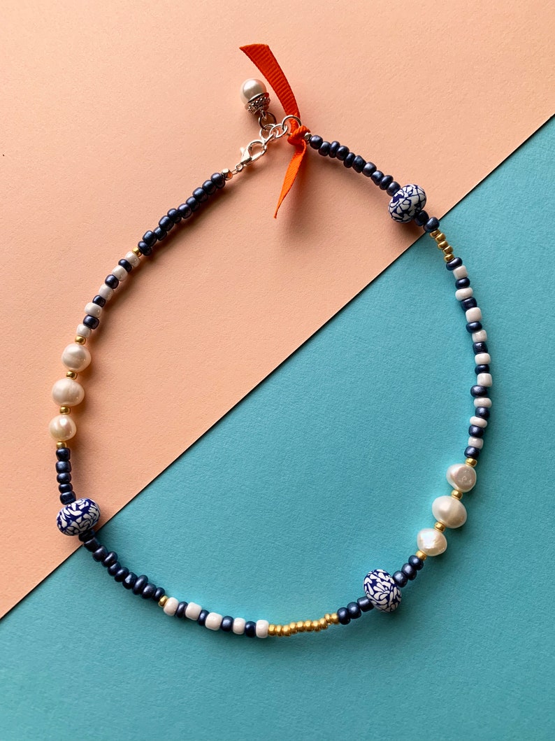 Royal Blue Gift Gift for Her Pearl and Seed Beads Etsy