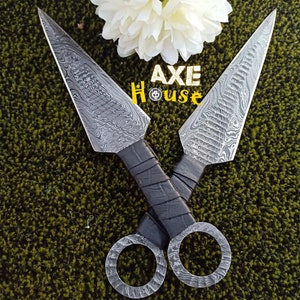 throwing knife pair of damascus throwing knife best throwing knife sharp throwing knife hunting knife  wedding gift best gift gift for him